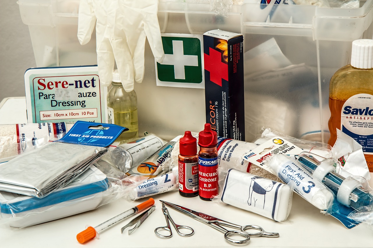 Well-stocked first aid kit