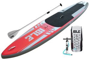 ISLE 12'6 Airtech Inflatable Touring Stand Up Paddle Board - package