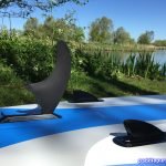 iRocker Cruiser SUP – fin setup, 2 small fixed and 1 large removable fin